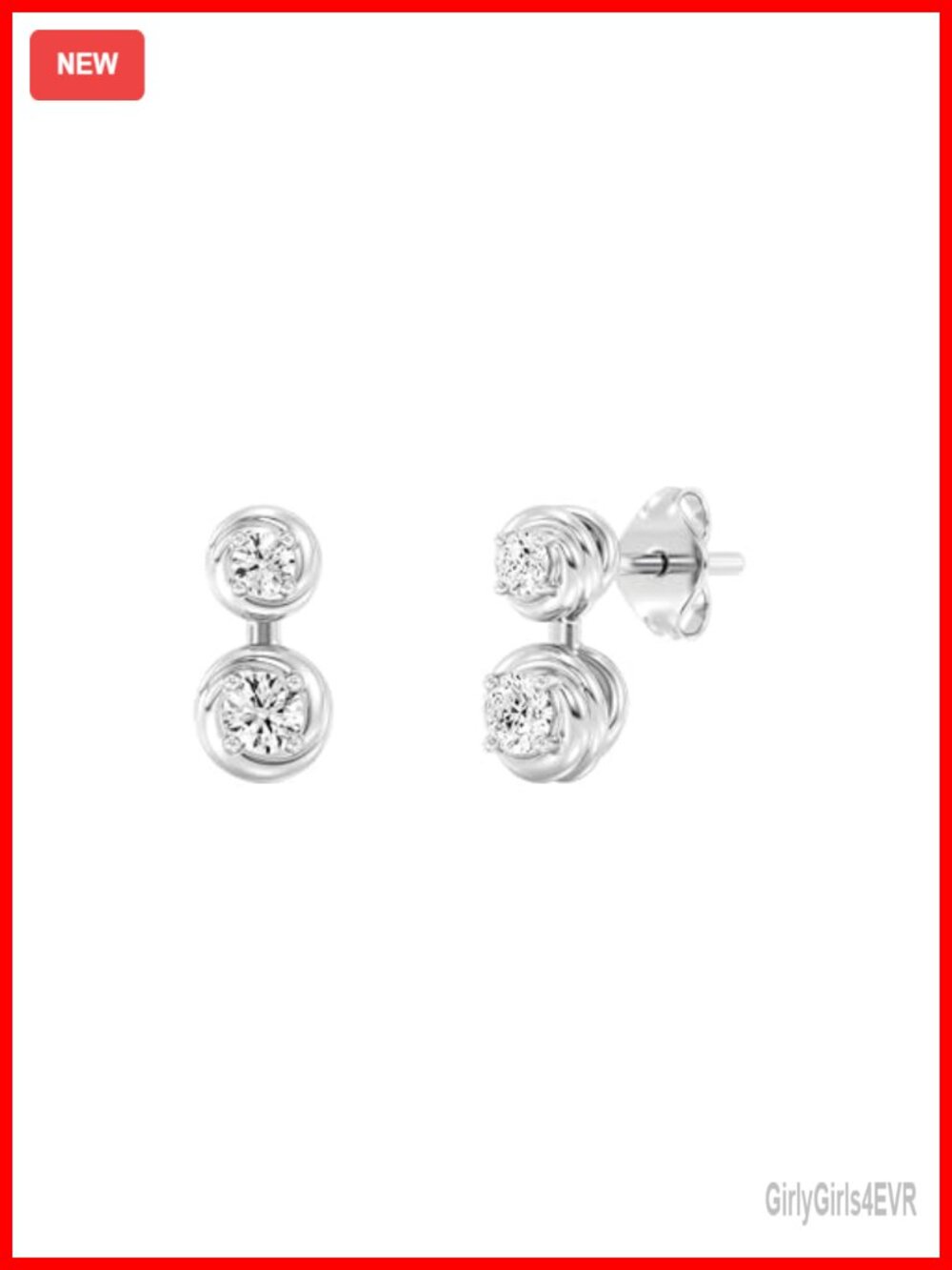 Sterling Silver Lab Grown Diamond Stud Earrings 1/4 cttw